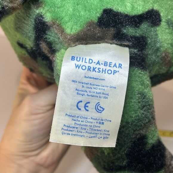 Build A Bear Workshop BAB T-Rex Dinosaur Green Camouflage Plush Stuffed Animal - Picture 3 of 6